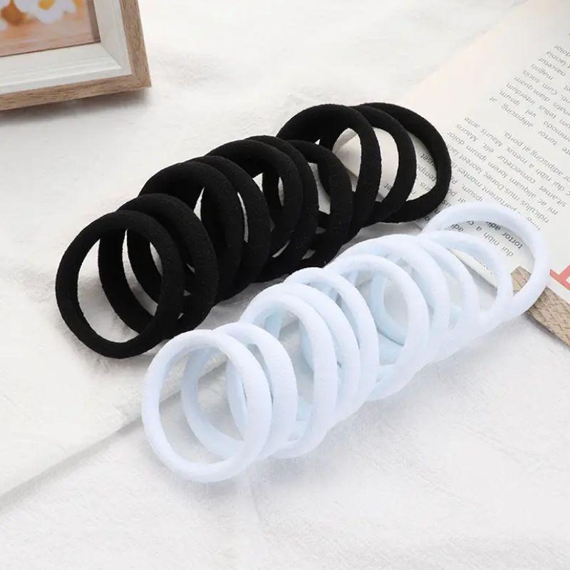 50 Pcs 4cm Solid Color Elastic Hair Ties for Women - Perfect for High Ponytails & Hair Accessories