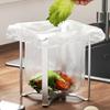 Stainless Steel Foldable Trash Bag Holder - Kitchen Countertop Garbage Bag Stand & Organizer