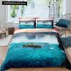 Waterfall king Queen Duvet Cover Floral Trees Bedding Set Natural landscape quilt cover Purple Dream polyester Comforter Cover