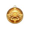 Golden Lotus Car Keychain Charm - Safe Travels Pendant, 40mm Single-Sided Ornament