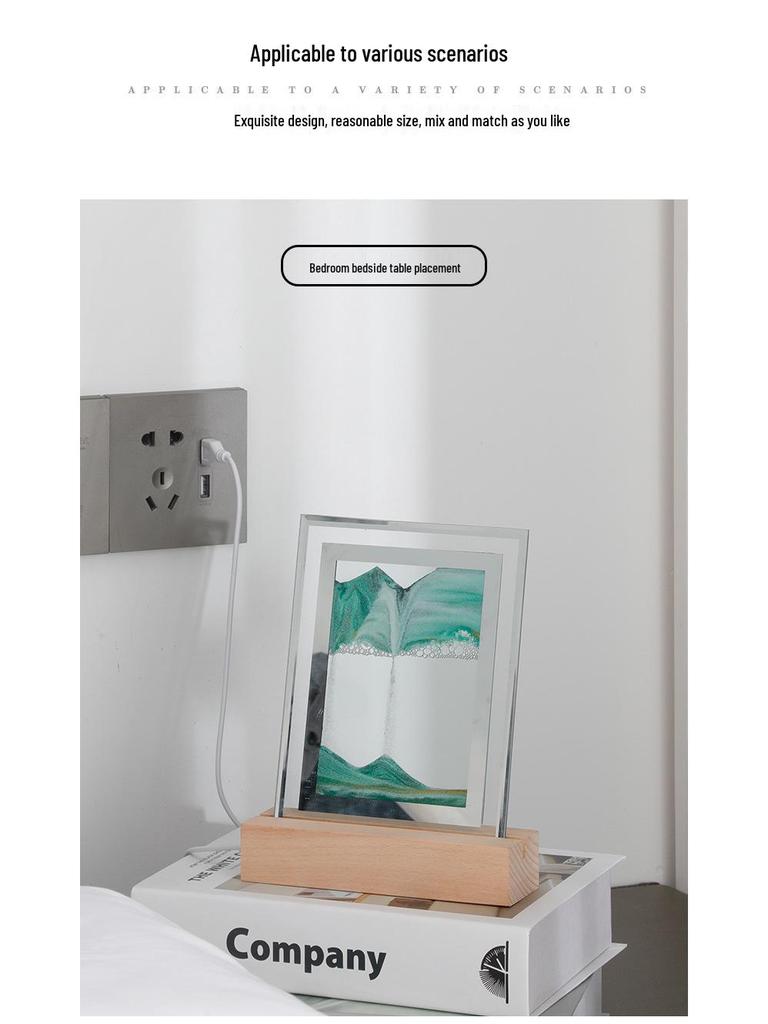 Quicksand Painting Night Light: Creative USB Atmosphere Decor for Living Room, Bedroom, Office