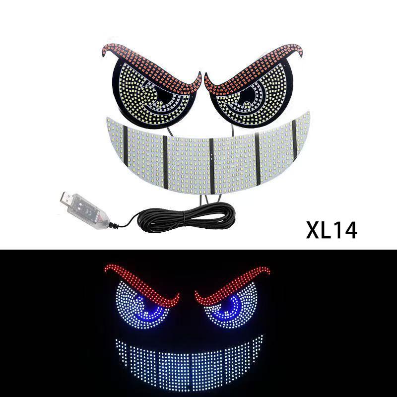 

Car LED Decorative Light Devil s Eye Rear Warning Light Red Devil Eye Atmosphere Light Plug and Play with 11 Modes LED Light