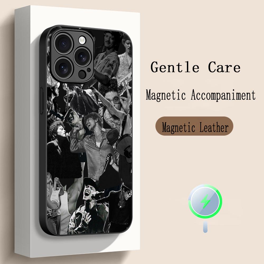Bru-no Cool Singer Fashion Design Phone Case For iPhone 17 16 15 14 13 12 Plus Pro Max High-end Luxury Magsafe Sheepskin