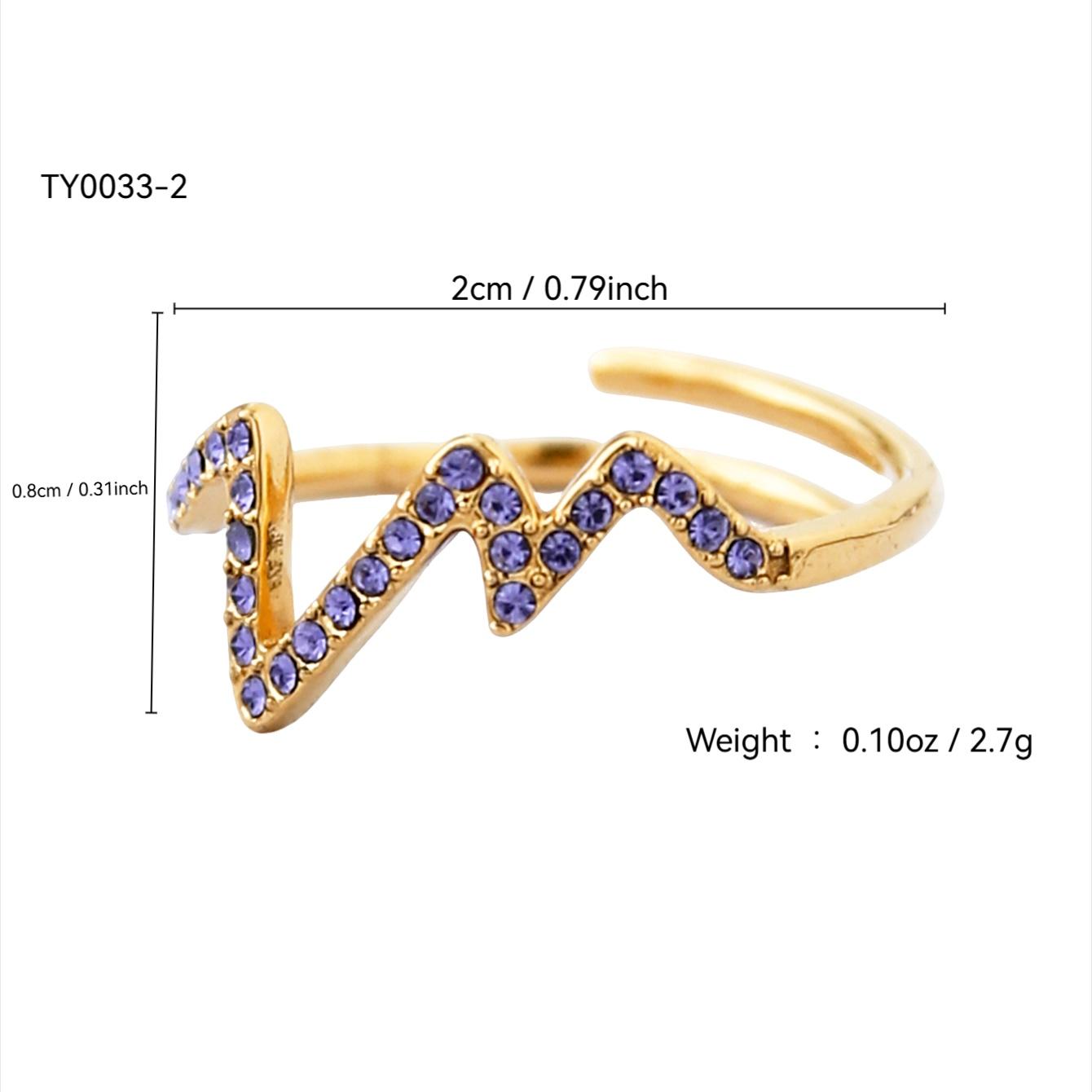 

Западная мода Минималистичная нишевая Сотня Нержавеющая сталь 18K Позолота С бриллиантами Кольцо с буквой V в виде молнии для женщин Gold-color