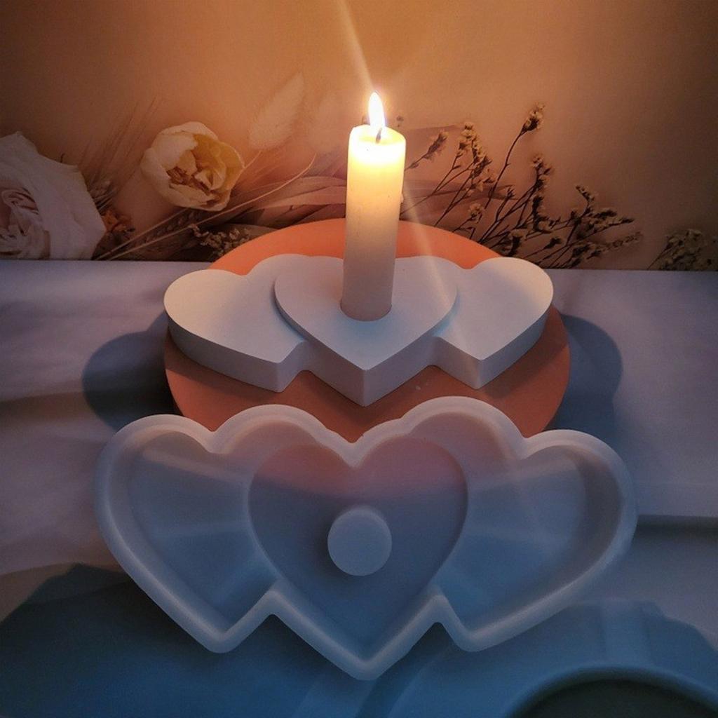 Elegant Heart Shaped Silicone Mold Silicone Ornament Moulds  Resin Craft Molds Candlestick Moulds Silicone