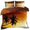 3D Cotton Satin Bedding 140x200cm TWO PALM TREES