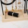 Elegant Jewelry Display Stand Multitier Necklace Holder and Sturdy Earring Organizers with Natural Wood Base Designs