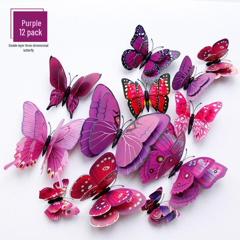 

3D Бабочки Настенный Декор: Стереоскопические наклейки для гостиной, спальни или холодильника.