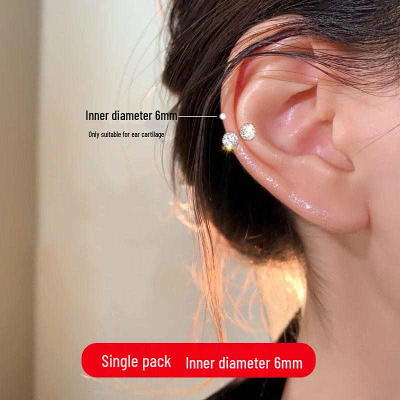 Dámské náušnice z titanové oceli: Dvouhlavá otočná spona, design dvou kroužků podkovy, výklenkový styl, nositelné při spánku.