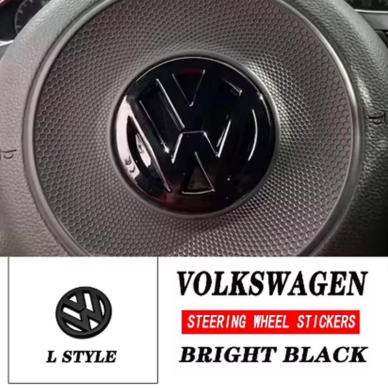 Car Carbon fiber pattern Logo Steering Wheel Decoration Sticker For VW GTI Polo Golf MK6 MK7 Passat Tiguan CC T-ROC/Car keychain Oz5