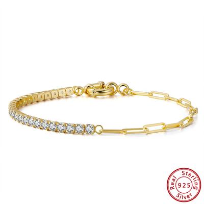Jewelry S925 Sterling Silver Bracelet Cross Chain Tennis Chain