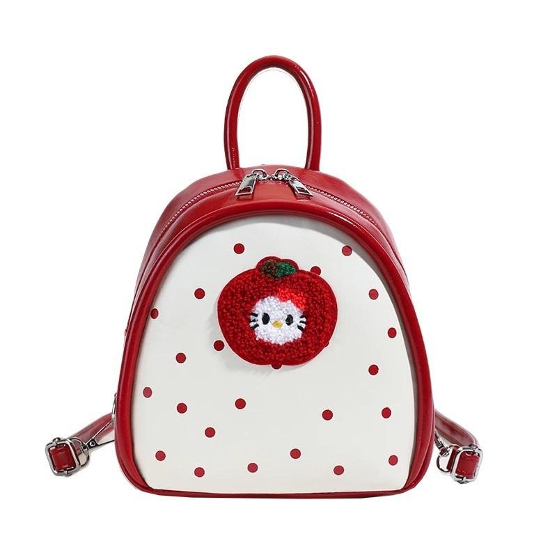 

Backpack Zipper Design Adjustable Shoulder Handheld Straps красный