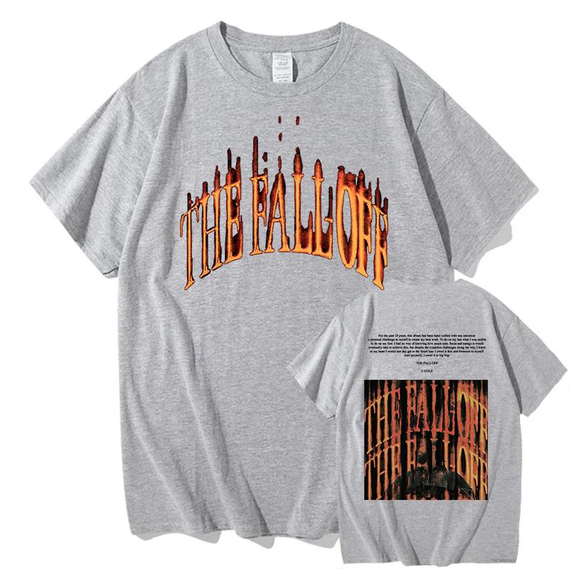 J Cole THE FALL OFF TShirts Graphic Clothing Hip Hop Rap Pure Cotton ONeck Short Sleeve Music Merch Tops Classic Streetwear