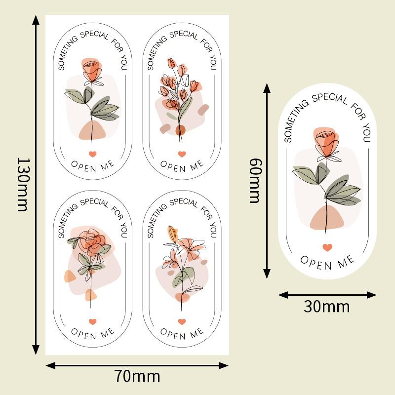 

100 наклеек/в упаковке, Цветочные наклейки, Эллипсы, Наклейки для запечатывания, Декоративные наклейки-этикетки для подарочной коробки, Упаковка, Наклейки для запечатывания, Кондитерские наклейки 100 stickers/pack