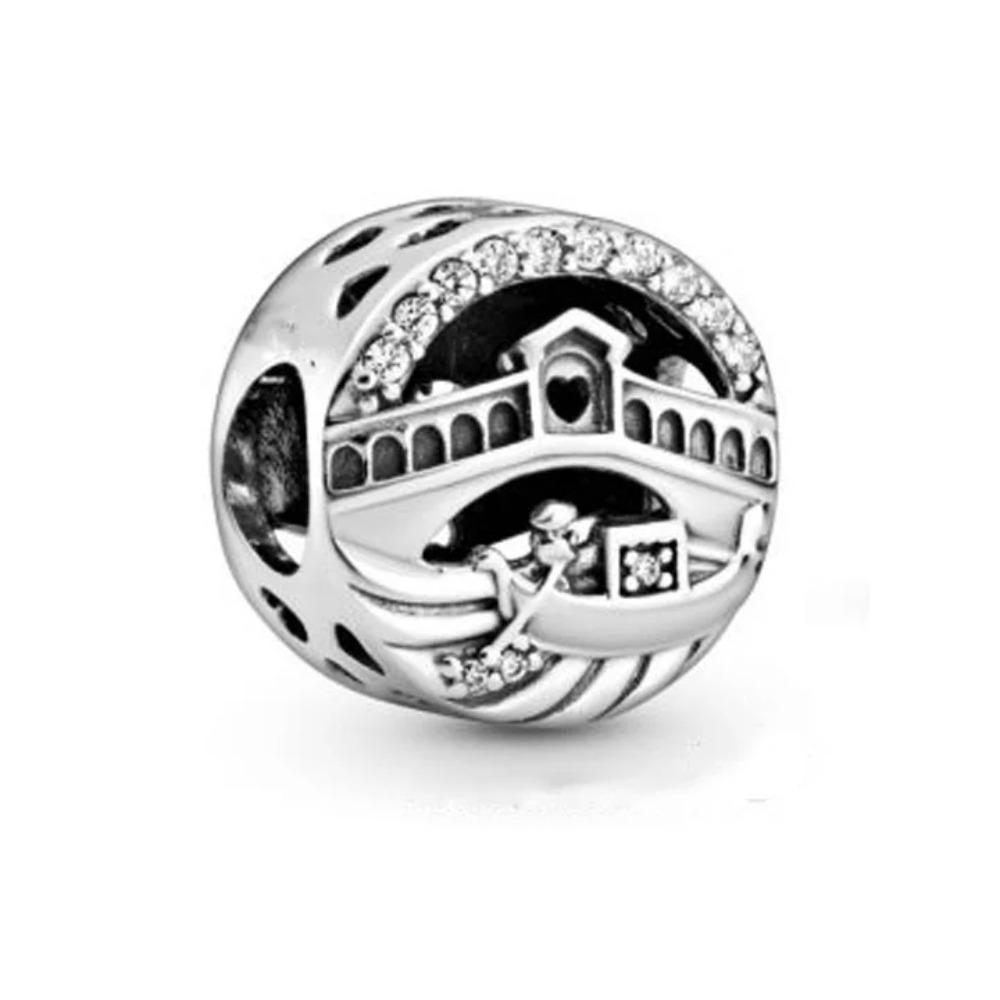 New S925 Silver Flag Balance Tower Charm Pendant for Bracelets Necklaces DIY Women Fine Jewelry Accessories