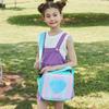 Children Cute Pink Heart Laser Lunch Bag Large Capacity Insulated Student School Office Bento Bag Portable Picnic Food Backpack