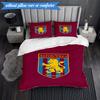 3PCS Aston Villa Football Club Printed Soft Bedding Set,Including 1pc Duvet Cover And 2pcs Pillowcases Perfect for Bedroom, Dormitory, Fan gift