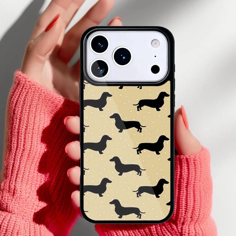 Dackel und Blume Handyhülle für iPhone 17 16 15 14 13 Pro Max Rückabdeckung für 12 11 Pro Coque