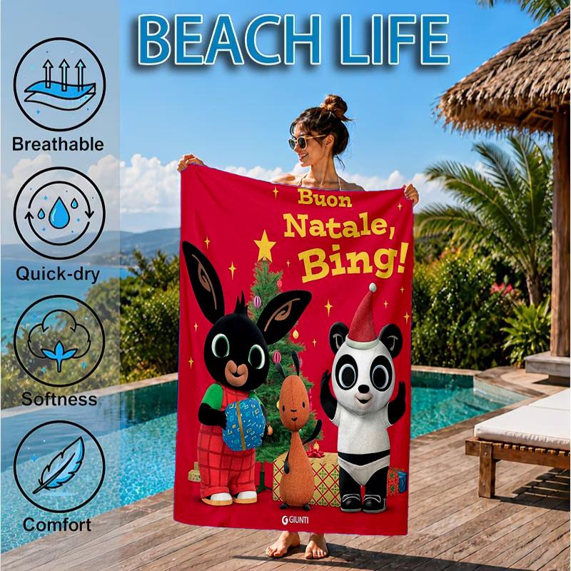 Bunny And Friends Adventure Beach Towel, Microfiber Beach Towel, Perfect For Pool, Beach, Travel, Home Decor Beach Party Fan gifts