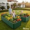 8x4x2ft Large Raised Garden Bed Kit Galvanized Metal Planter Box with Gloves Ground Nails Support Rod Safety Rubber Outdoor Abo