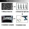 50pcs Universal Spikes for Tire Car Wheel Tyre Studs Snow Winter Anti-Slip Screw Stud Trim for Auto SUV ATV Truck Motorcycle