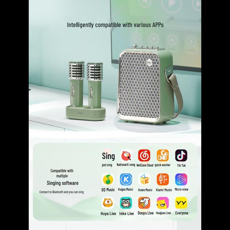 Divoom Portable Karaoke Bluetooth Speaker with Dual Microphones (CN version)