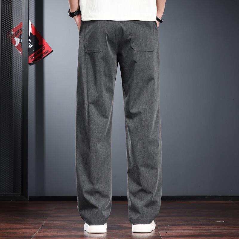 Jieleinuo Men's Modal Blend Relaxed Straight-Leg Casual Pants