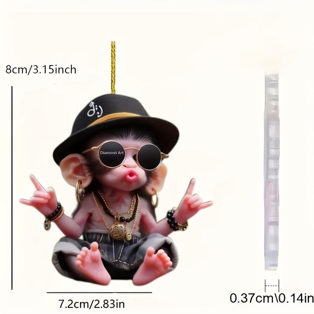 

Новые акриловые 2D плоские очки милая обезьянка подвеска для автомобиля зеркало заднего вида автомобиль рюкзак маленькая подвеска