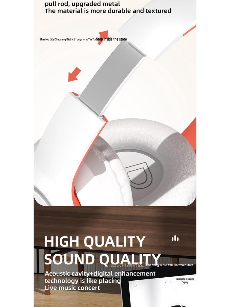 B20 Active Noise Cancelling Over-Ear Headphones, High-End Bass, Wireless Bluetooth, Long Battery Life, ANC Stereo, Gaming Headset.