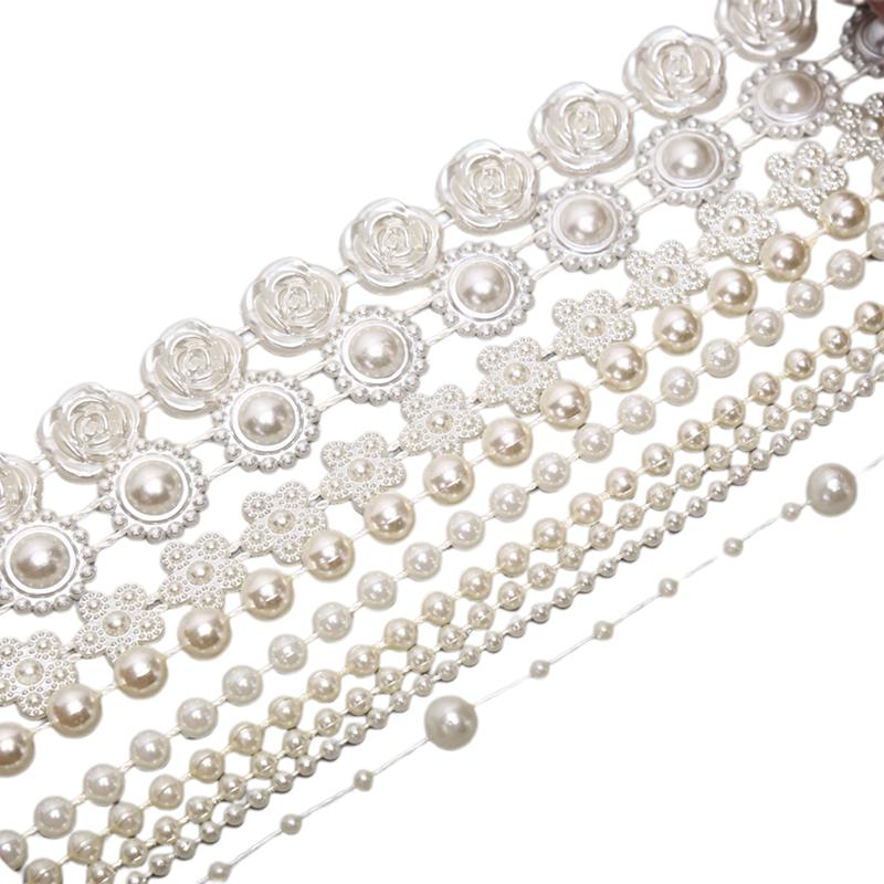 Abs Round Pearl Beads Rope Diy Craft Supplies Jewelry Decoration Wedding Dress