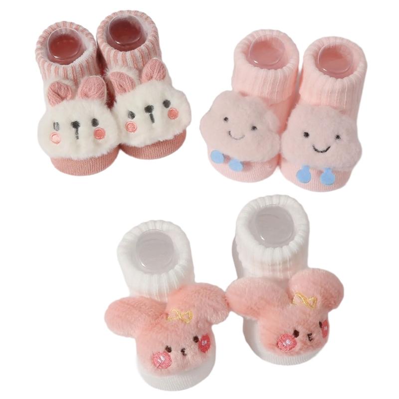 Baumwollstricksocken für Babys mit Zeichentrickfiguren Unisex Babysocken Cartoon-Themenstricksocken für Jungen Mädchen