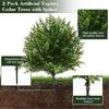 Red Berries Mini Christmas Tree Green Realistic Pine Needle Branches  Garden Decor