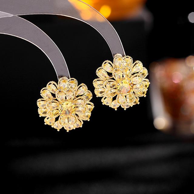 Moda coreeană, dulci, flori tridimensionale, cercei cu știfturi, pentru femei, de lux, pentru petrecerea de nuntă, pentru mireasa, urechi cu piercing