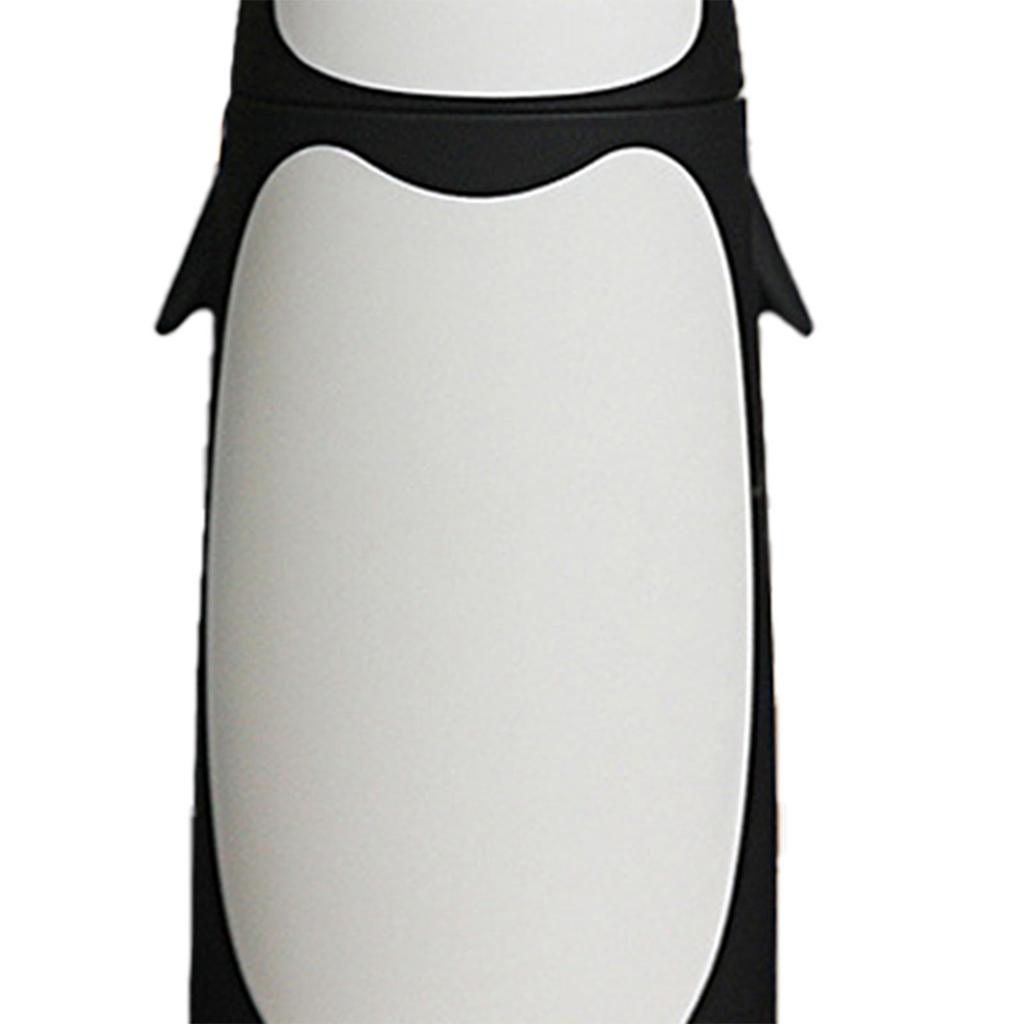 Water Bottle Penguin Design Heat Insulation 300ml Portable Water Cup for Outdoor Black