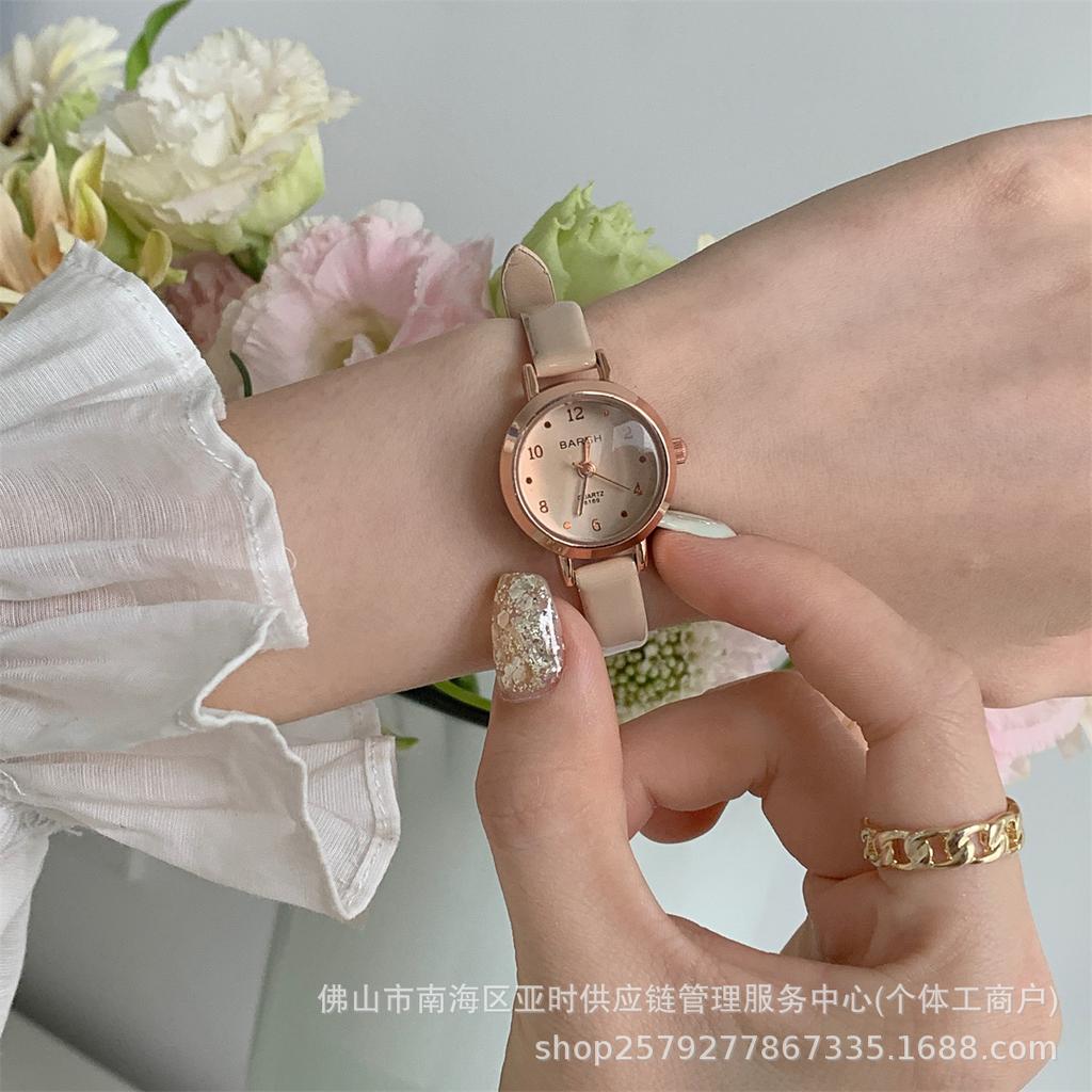 Niche Franse Kleine Wijzerplaat Dunne Band Horloge Vrouwelijke Student Literaire Kleine Frisheid Dameshorloge Kwarts Horloge