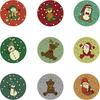 Adhesive Self Christmas Sticker With Santa And Reindeer For Gift Bag Decor Party