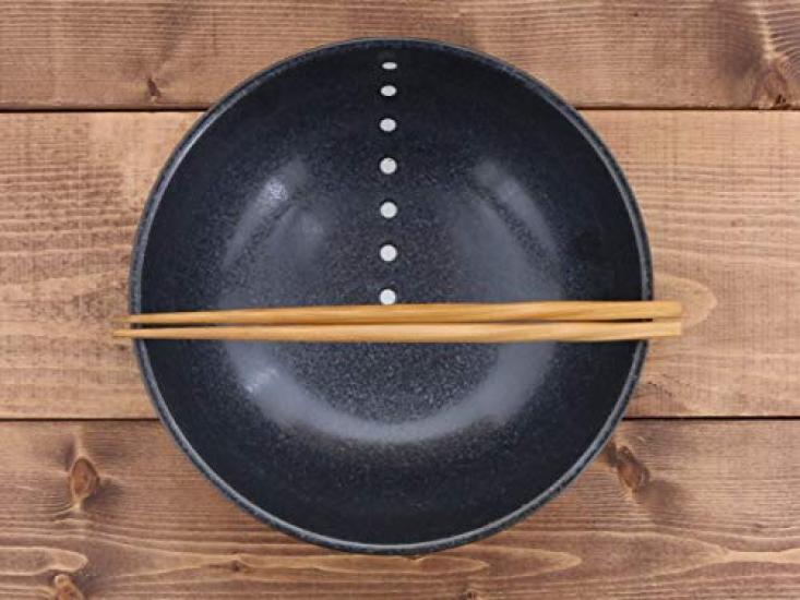 Tableware East Noodle Bowl, Large, Black, Polka Dot, Monotone Series, 1,500cc