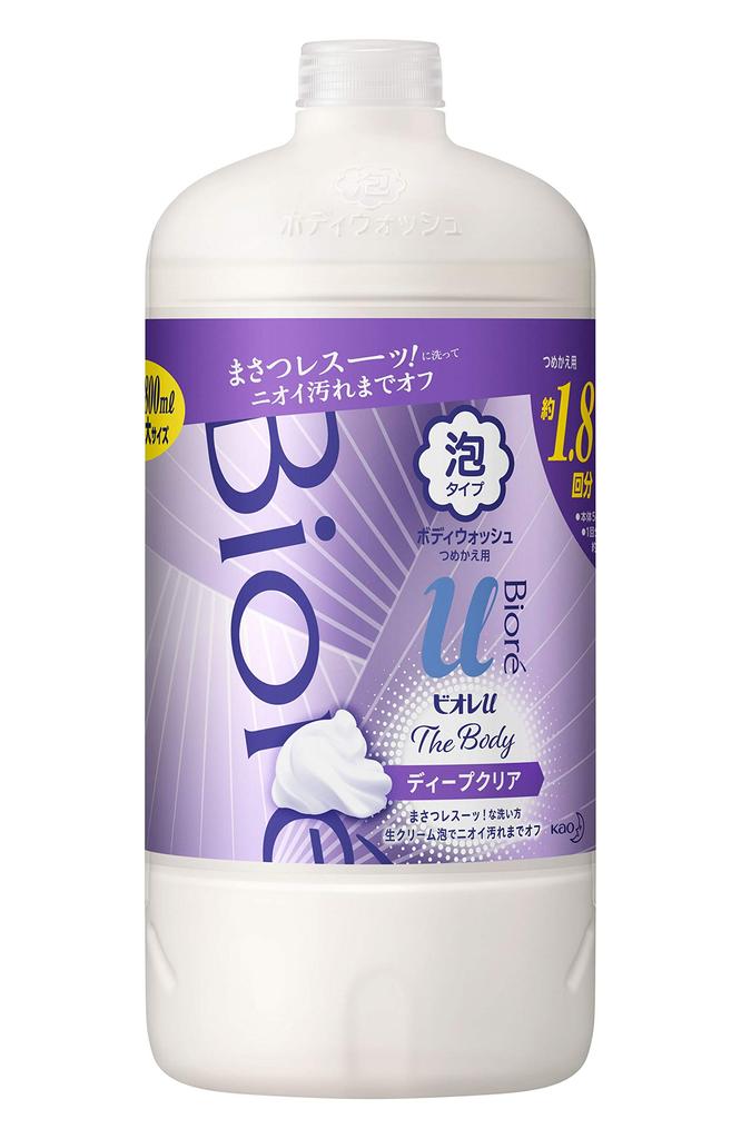 Biore u Biore u The Body Foaming Type Deep Clear Herbal Fresh Scent Refill 800ml Lubricating Creamy Body Soap with a Refreshing Herbal Fresh Scent