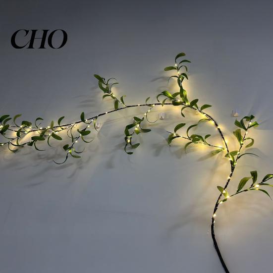 Realistic Artificial Olive Leaves Lighted Garland 6FT Fairy Light Faux Greenery Party Decoration Lights Vine Pre-lit for Spring Christmas Holiday