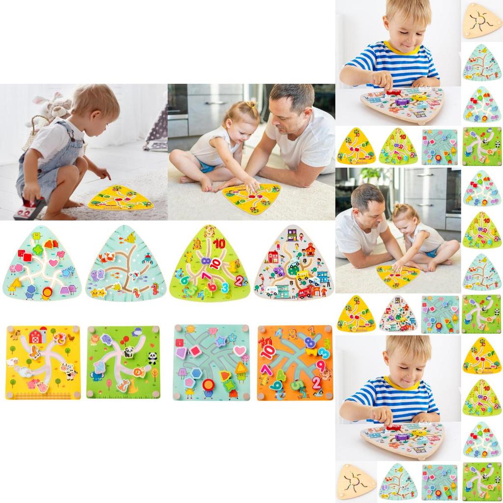 Children's Wooden Track Maze Toy For Brain Training And Logic Thinking Ages 1-3
