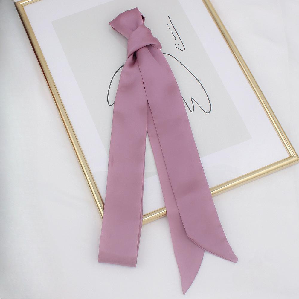 Long Skinny Hair Scarf For Women Silk Satin Headband Cute Neckerchief Solid Colors  Fashion Bag Scarves For Ladies 2024