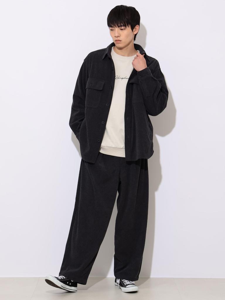 Pants Corduroy Wide Pants S [BEAMS HEART] Men's CHARCOAL.G