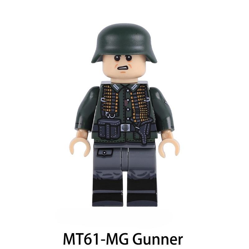 WW2  Army Navy Soldiers Building Blocks Artillery Infantry Gunner Coastal Commander Police Officer Motorcycle Bricks Toys