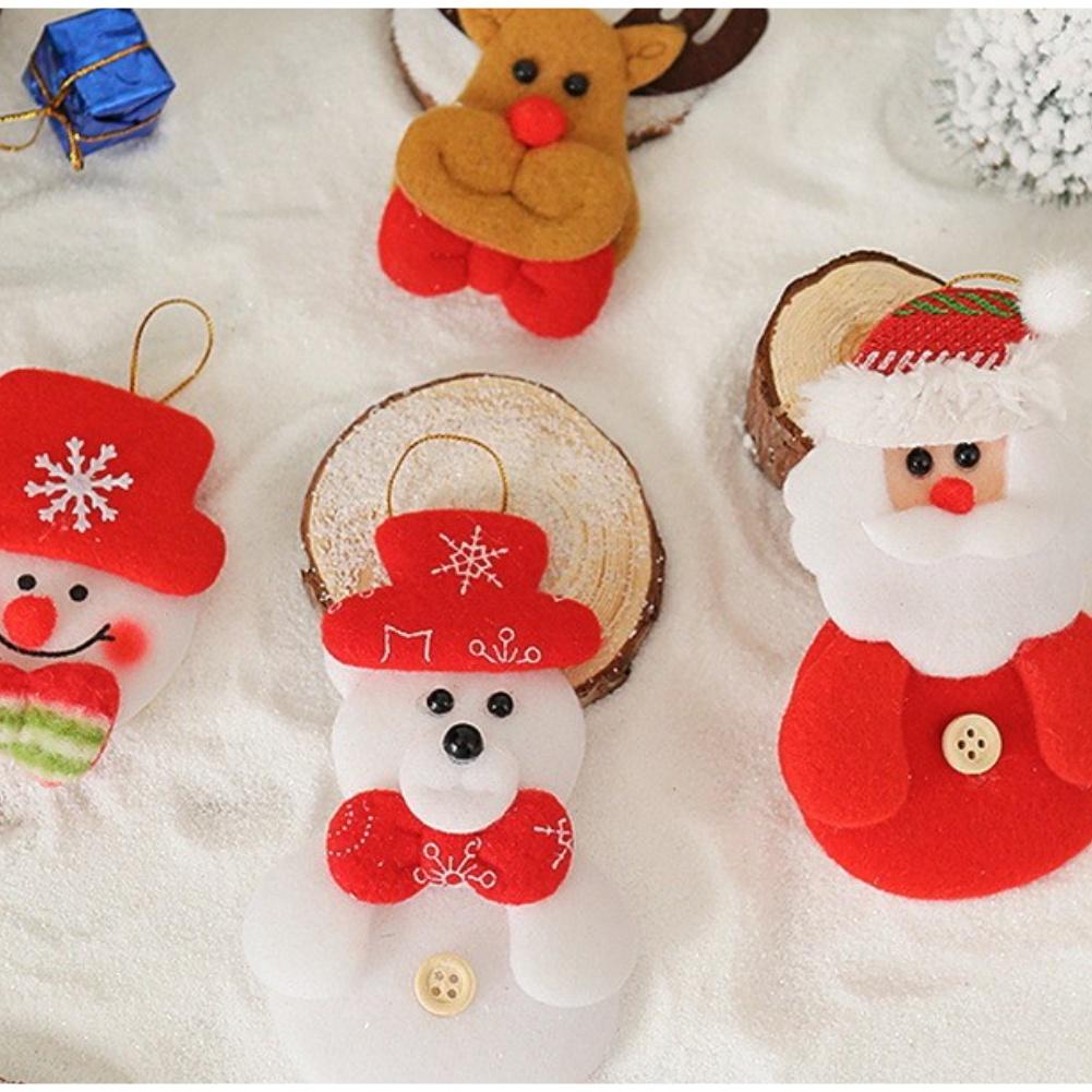 Christmas Tree Pendants Set Felt Decorations with Santa Snowmen Reindeer for Holiday Tree Fireplace Door Car Hanging