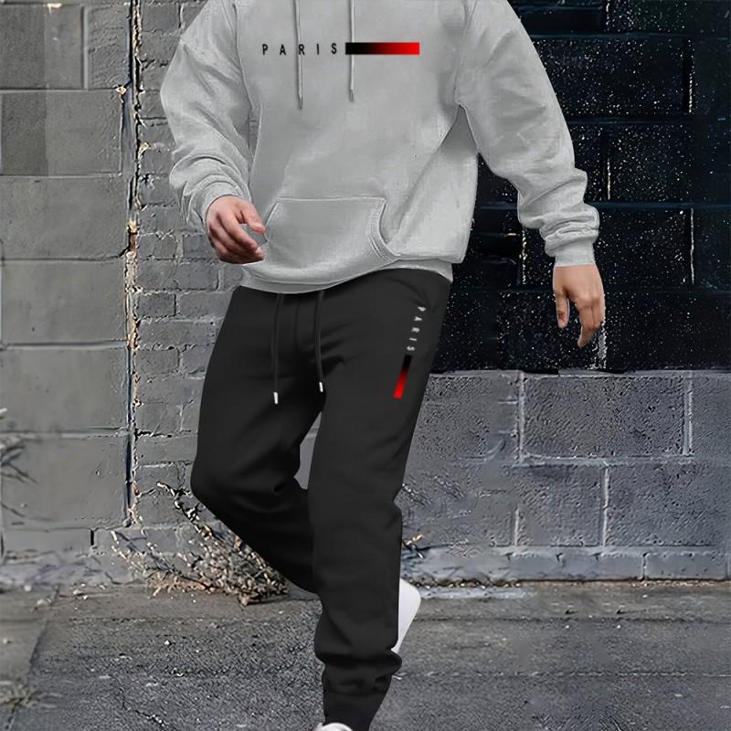 Tuta con felpa con cappuccio da uomo Set Tuta Misto cotone Abbigliamento da casa Giovani Adulti