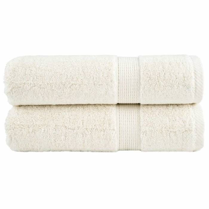 VidaXL Essuie-mains de Qualité Supérieure 2 pcs, Serviettes de Bain, Serviettes à Main, Débarbouillettes de Salle de Bain, 137473