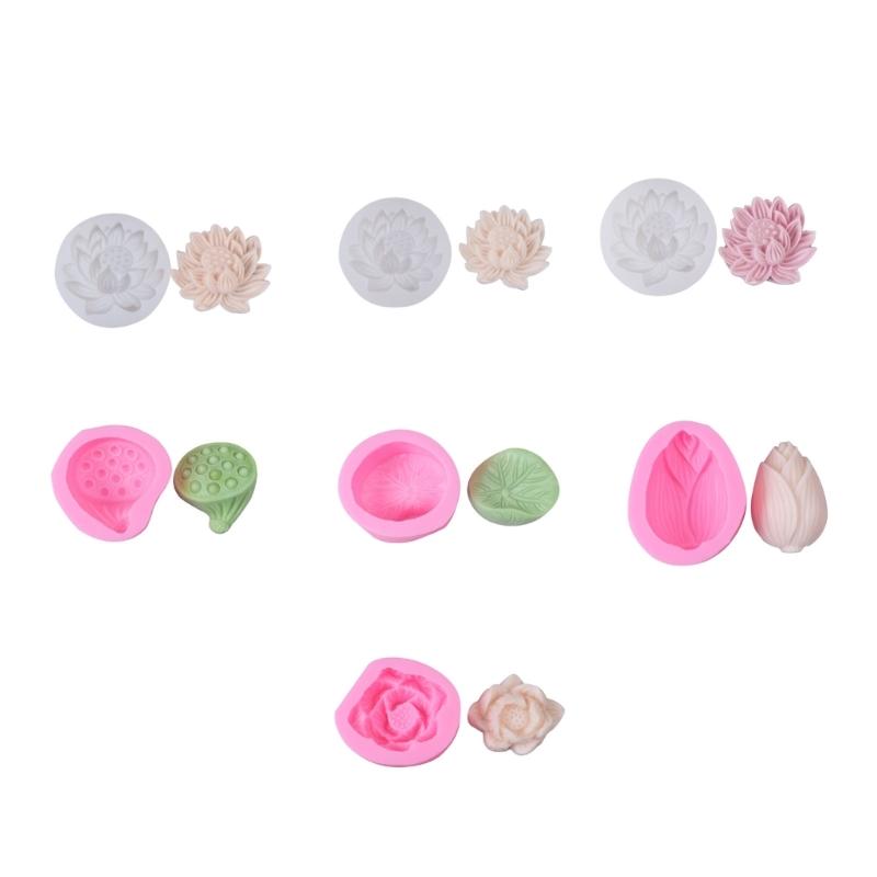 3D Lotus-Flower Shaped Silicone Soap Mold Lotus-Candle Mold Seedpod-of-Lotus Scented Candle Resin Epoxy Mold DIY Art