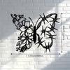 1pc Metal Butterfly Flower Wall Art, Indoor Outdoor Home Decor for Farmhouse Living Room Bedroom Porch Fence Garden Courtyard