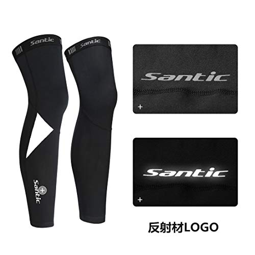 Santic Men's Leg Warmers with Fleece Lining for Cycling, Bicycles, and Outdoor Sports