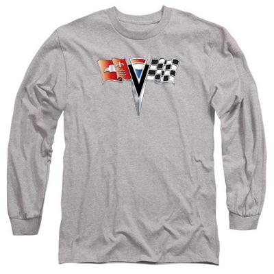 Chevrolet Unisex Adult 2nd Gen Vette Nose Emblem Heather Long-Sleeved T-Shirt